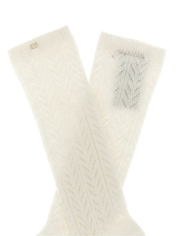 V Logo
  Embellished Mohair Blend Socks