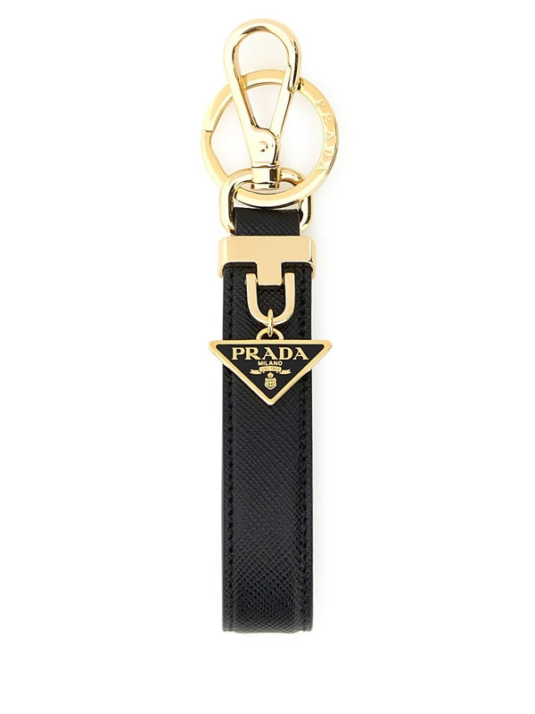 Triangle Logo Leather Keyring