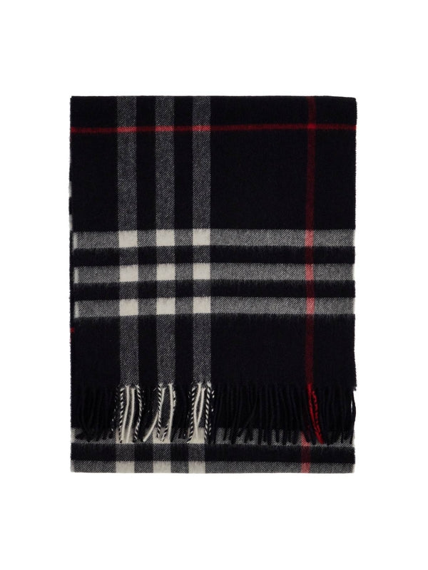 Check Fringe Cashmere Muffler