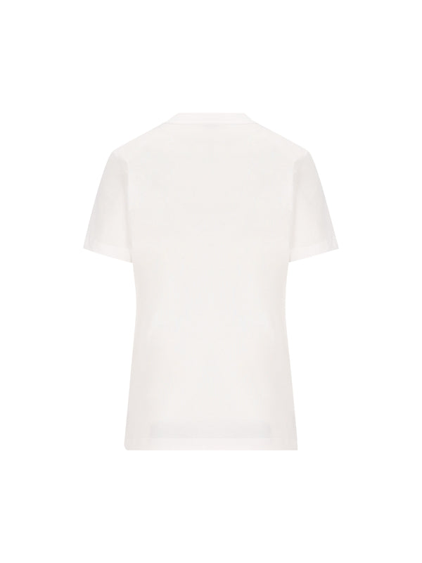 MONCLER - Rhinestone Logo Short Sleeve T-shirt - Jente