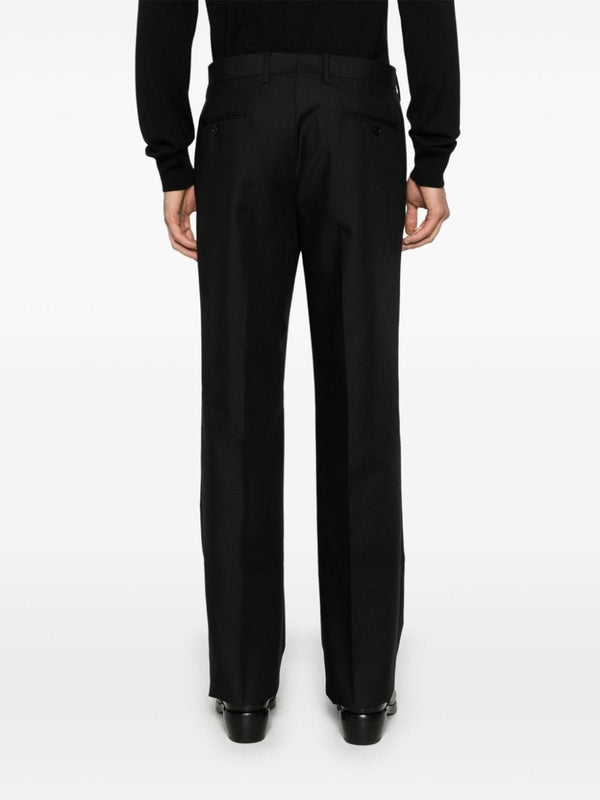 Black Wool Mohair Tailored Pants