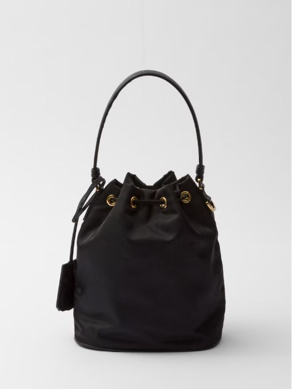 1978 Reedition Triangle Logo Lina Nylon
  Mini Bucket Bag