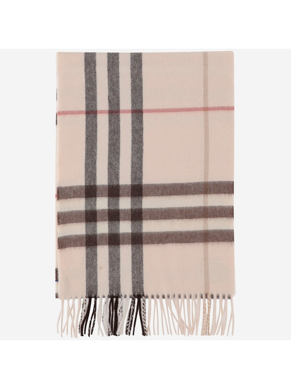 Check Fringe Cashmere Muffler