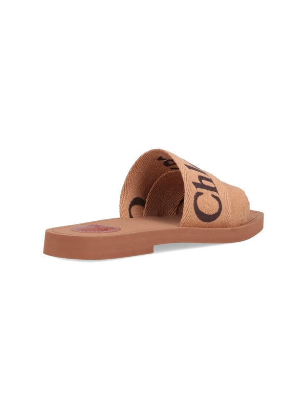 Woody Logo Strap Mule Sandals