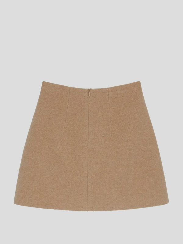 Beige Wool Cashmere Skirt