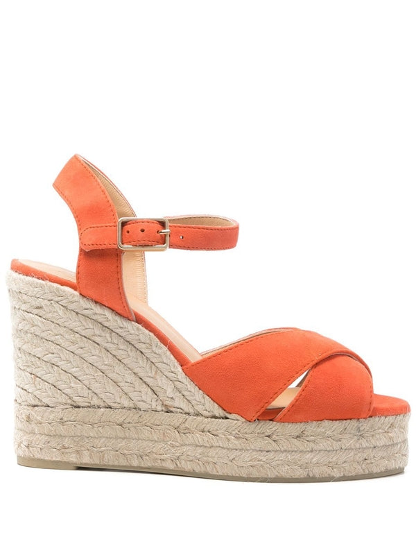 Orange Wedge Sandals
