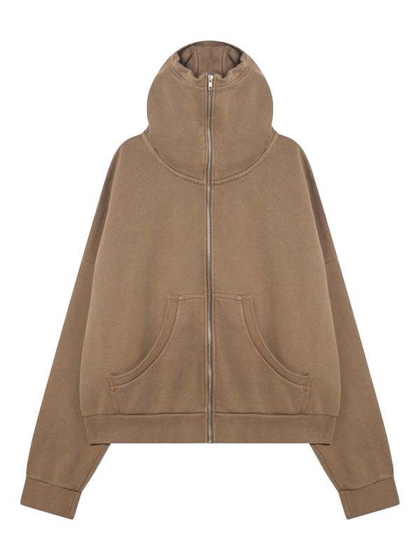 Oversized Zip-up Cotton Hoodie