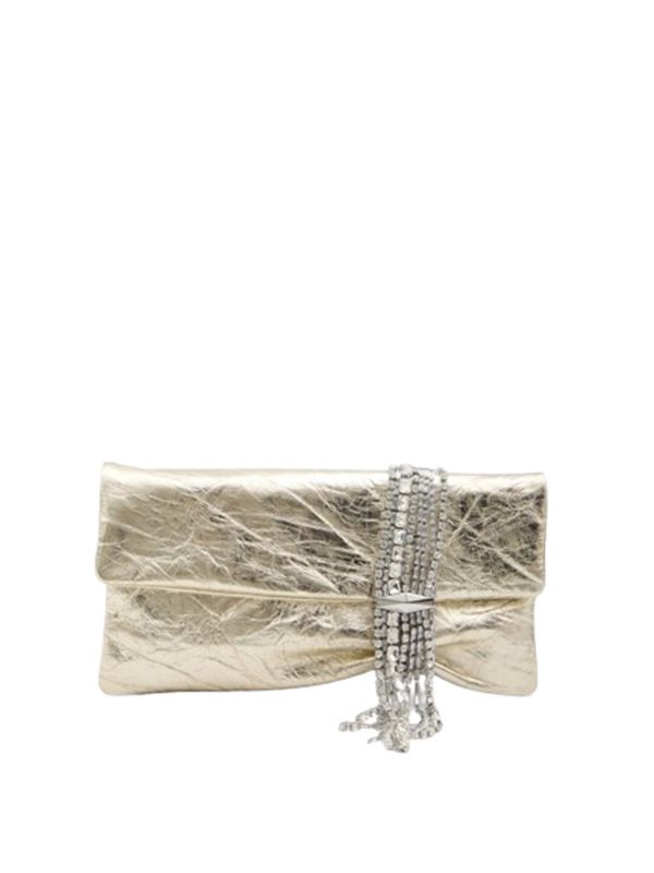 Zandra Metallic Leather Clutch Bag