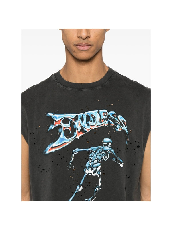 Graphic Print Cotton Tank Top