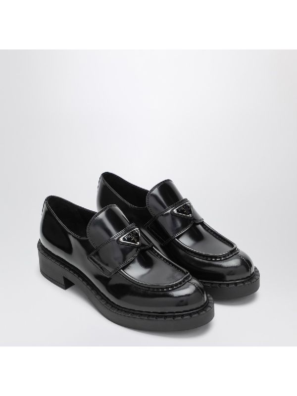 Triangle Logo Leather Loafers