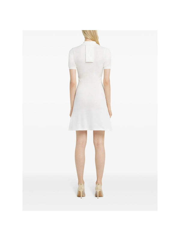 Polo Collar Cotton Mini Dress