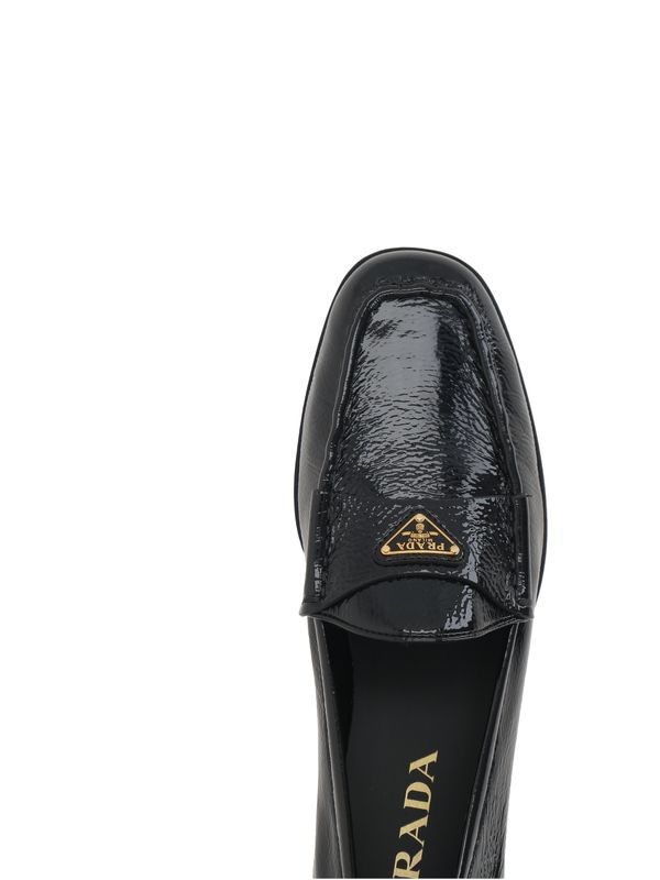 Triangle Logo Patent Leather Loafers