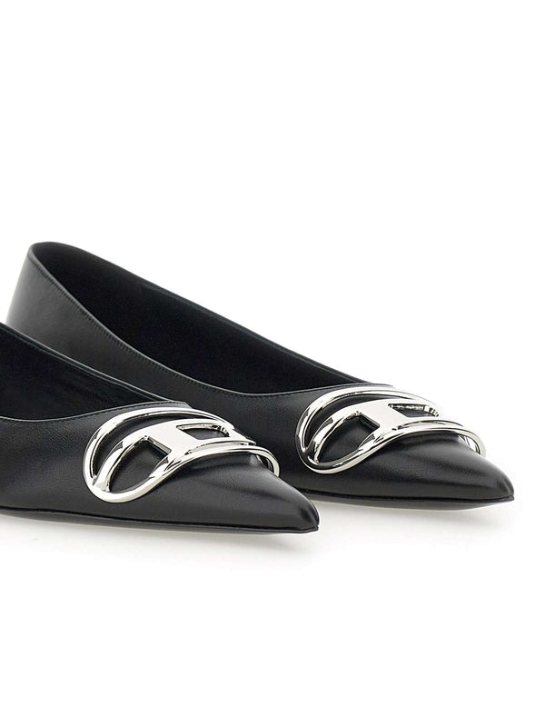 1DR Logo Decoration Leather Flat Shoes