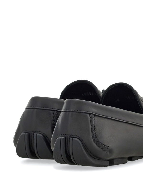 Gancini Logo Leather Driving Shoes