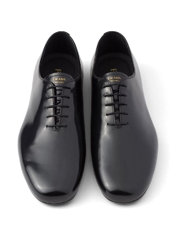 Brushed Leather Lace-up Shoes