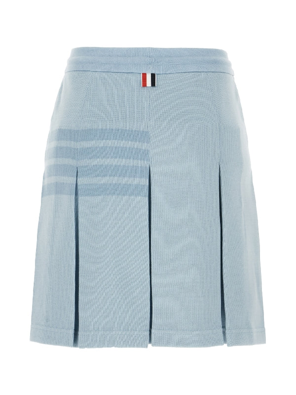 Logo Patch Pleated Mini Skirt