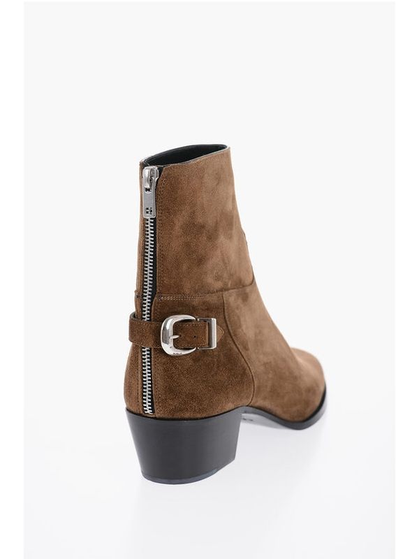 Isaac Buckle Suede Ankle Boots