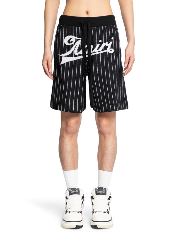 Stripe Logo Detail Wool Shorts