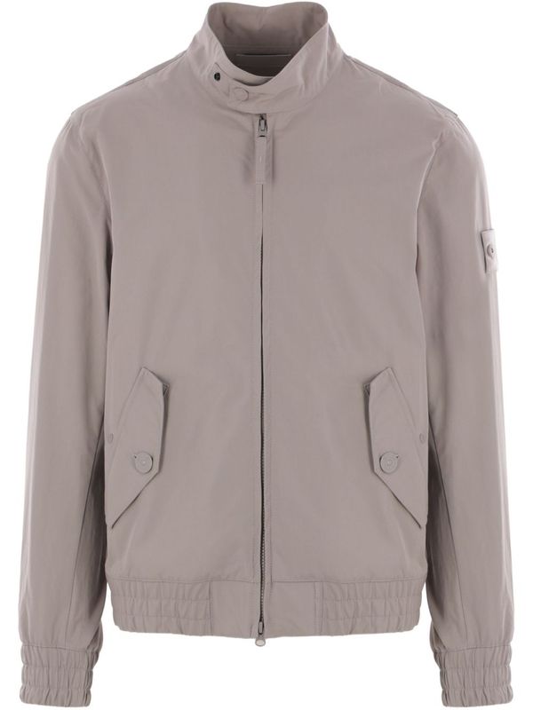 Wappen Patch High-Neck Cotton Zip-Up Jacket