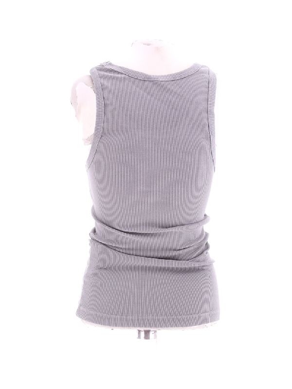 Gray Crew Neck Rib Tank Top