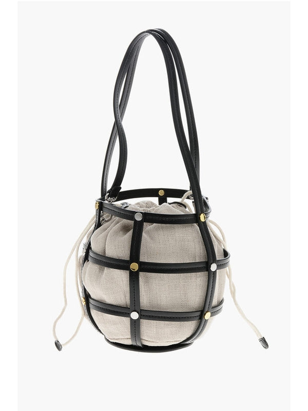 Staud Black Beige Bucket Bags