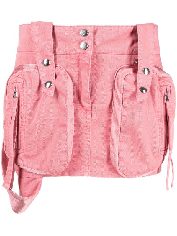 Pink Cargo Pocket Mini Skirt