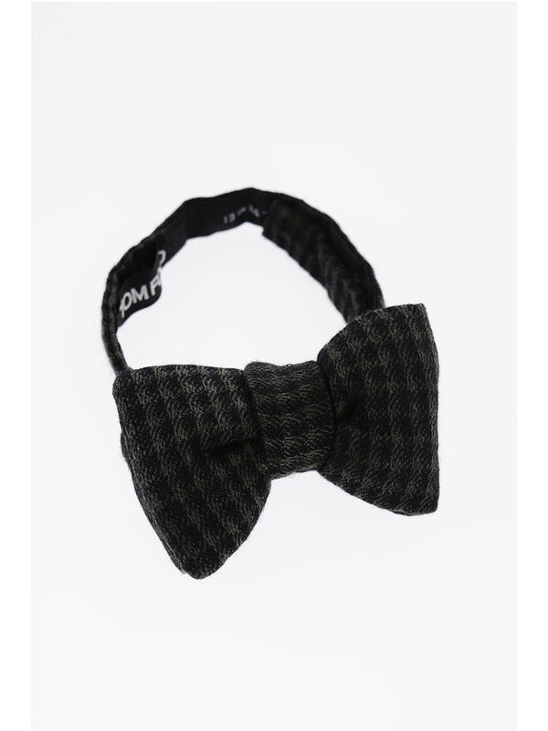 Check Pattern Wool Bow Tie