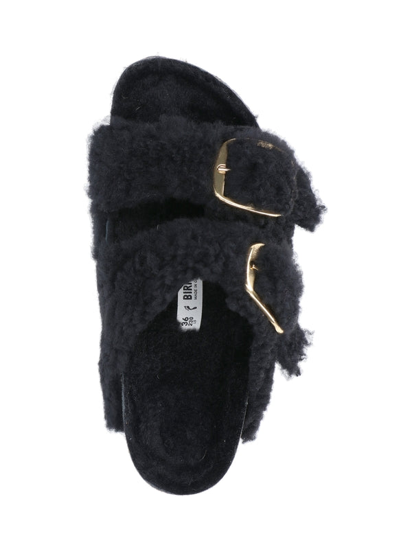 Arizona Big Buckle Shearling Sandals