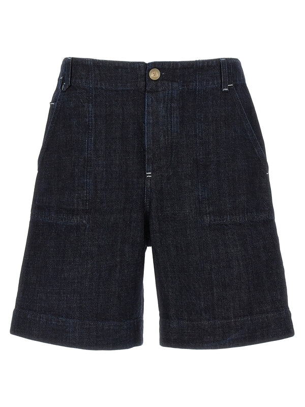 Back Logo
  Embroidered Denim Bermuda Shorts