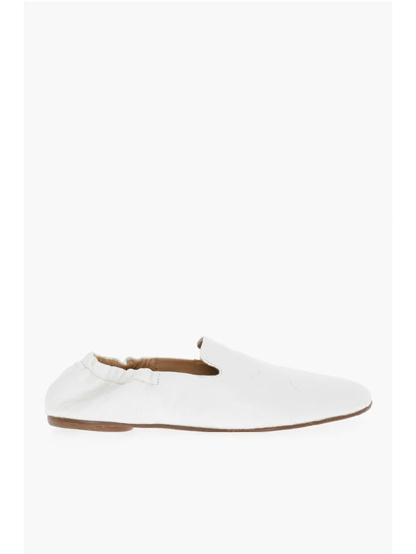 White Leather Loafers