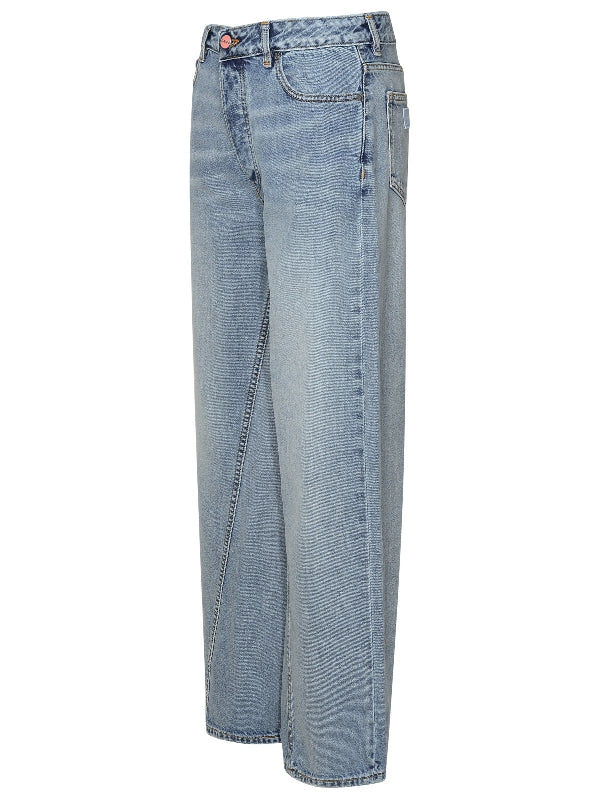 Back Logo Patch Wide Denim Pants