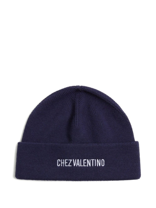 Valentino Navy Beanie