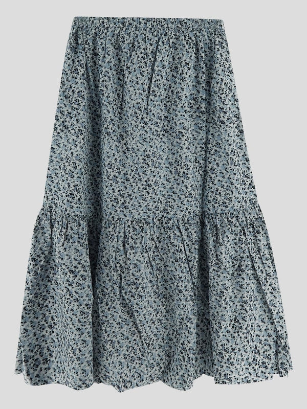 Allover Printing Flounce Skirt