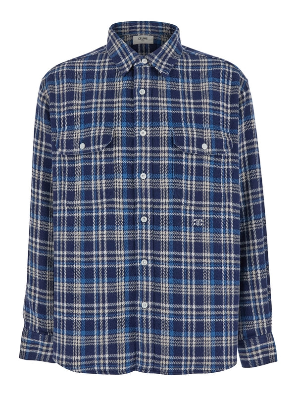 Triomphe Logo Embroidered Check Shirt