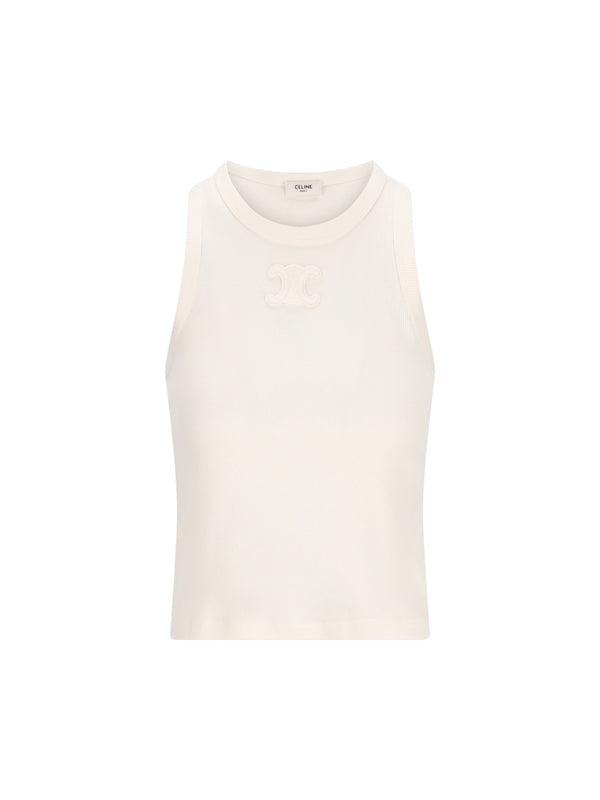Celine Beige White Sleeveless