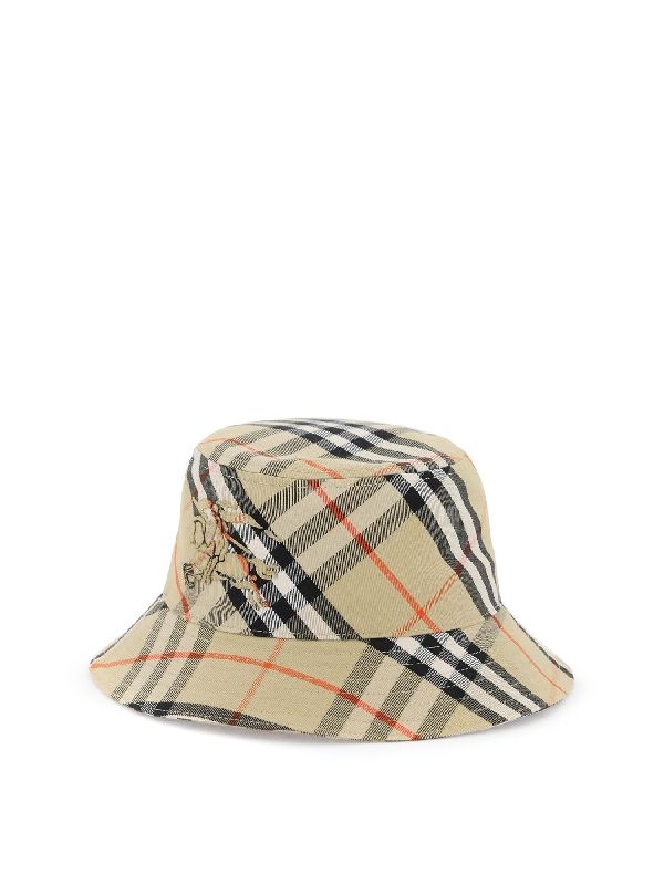 Check Cotton Blend Bucket Hat - Jente