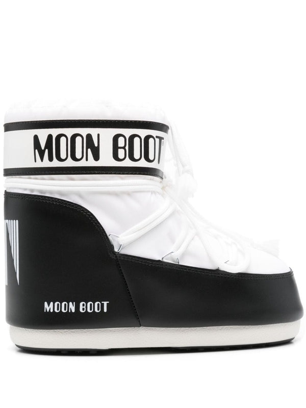Moonboots Black White Lace-Up Boots