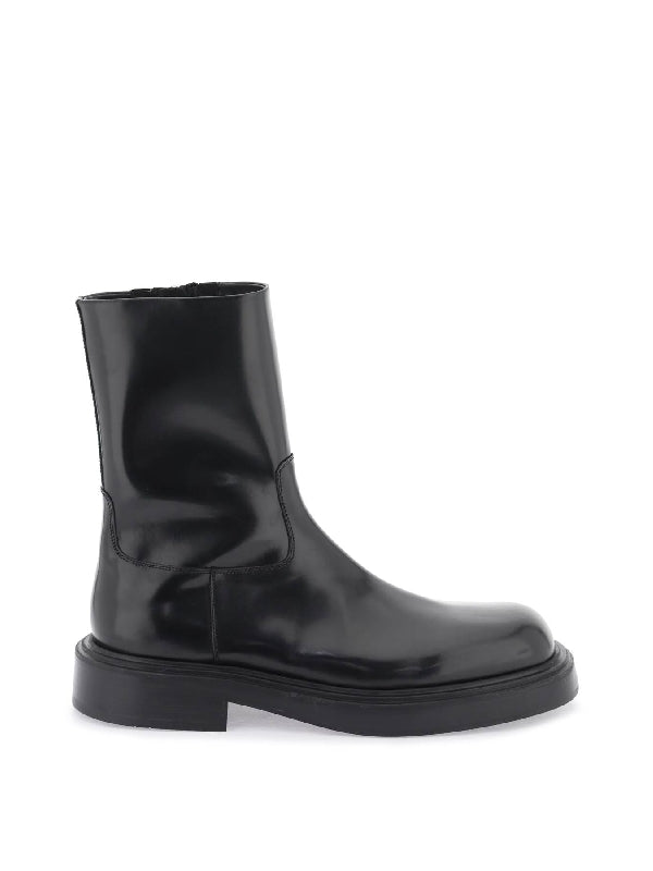 Zip Up Leather Ankle Boots - Jente