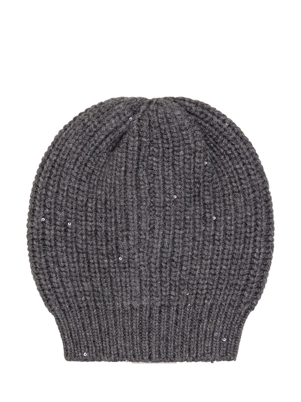 Logo Sequin Knit Beanie