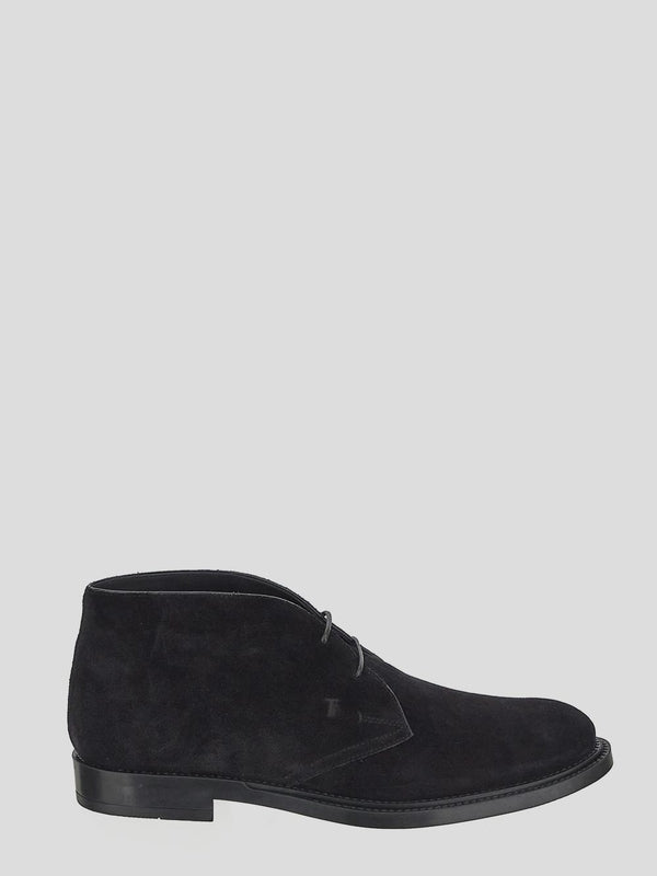 Black Suede Lace-up Boots