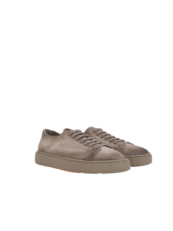 Santoni Beige Low Top Sneakers