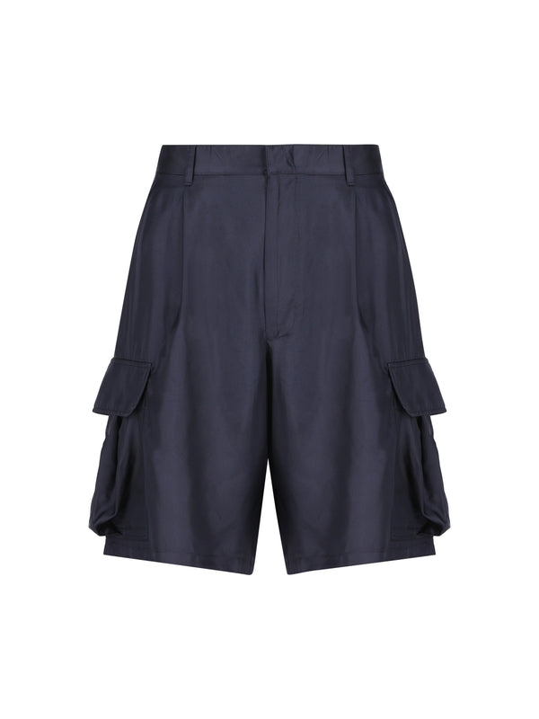 Triangle Patch Cargo Bermuda Shorts