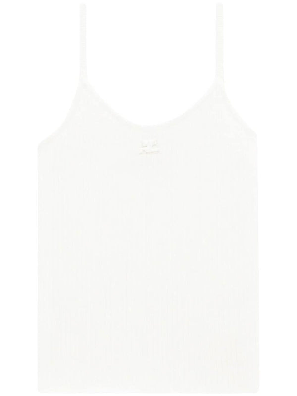 White Logo Sleeveless Top