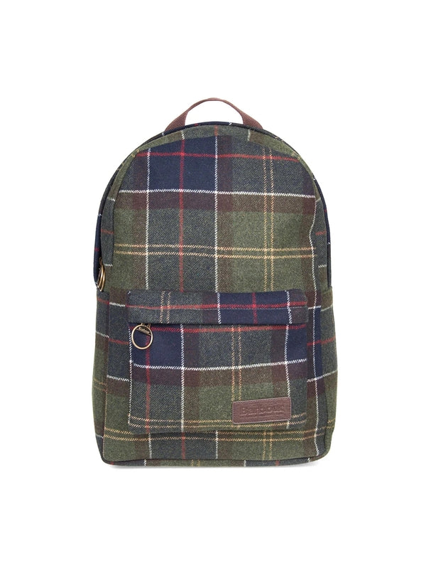 Check Pattern Wool-Blend Backpack