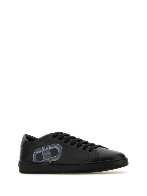 Double Gancini Leather Sneakers