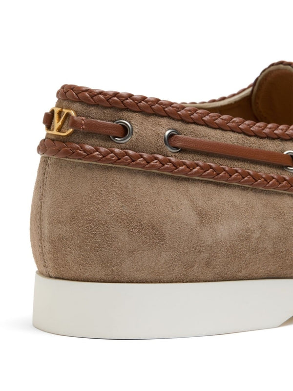 Lace-Up Suede Boat Shoes