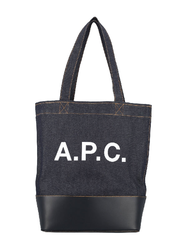 Axel Logo Printed Denim Tote Bag