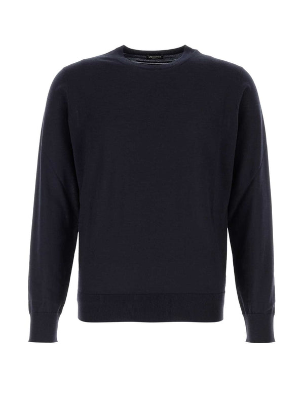 Z Zegna Navy Knitted