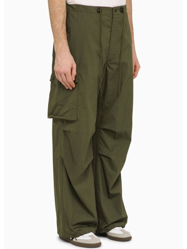 Drawstring Cotton Cargo Pants