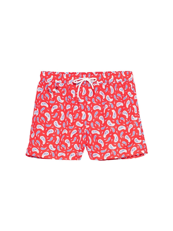 Drawstring Allover Printing Swim Shorts